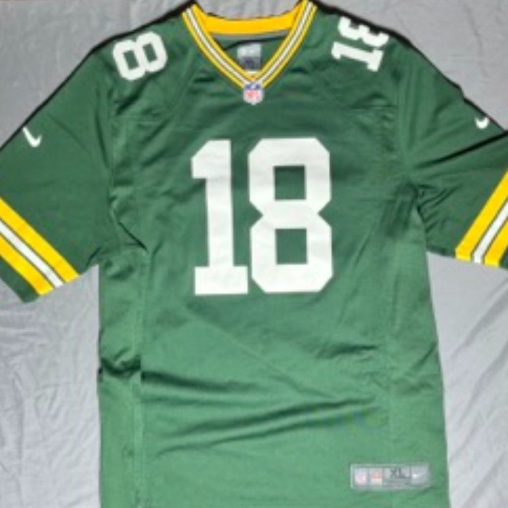 Nike XL Packers Jersey Cobb # 18 On Field NFL Green Bay Football T-Shirt